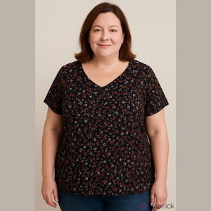 Michel studio collection floral modern tee viscose 3X